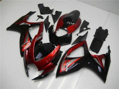 Carenagem Moto Suzuki GSXR 600/750 2006-2007 - Vermelho Preto Brilhante