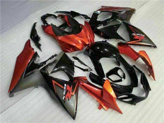 Carenagens Moto Suzuki GSXR 1000 2009-2016 - Laranja Preto Brilhante