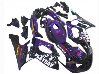 Carenagens Moto Yamaha YZF600R Thundercat 1996-2007 - Roxo Escuro Preto Branco Rizoma Playboy