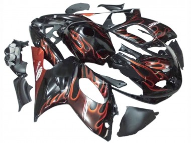 Carenagens Moto Yamaha YZF600R Thundercat 1996-2007 - Preto Laranja Escuro Chama