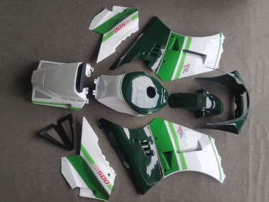 Carenagens Moto Suzuki RG400 RG500 RG400/500 1984-1987 - Branco Verde Escuro