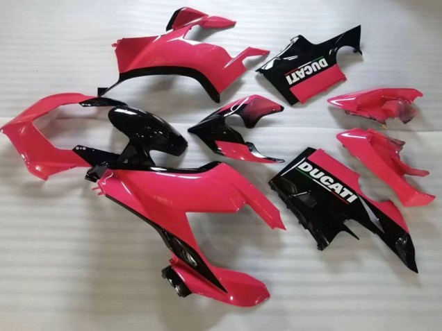 Carenagem Moto Ducati Panigale V4 V4S 2020-2021 - Rosa Preto Brilhante