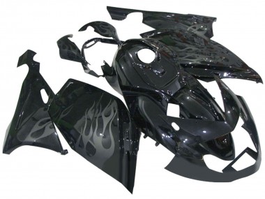 Carenagens Moto BMW K1200S 2005-2010 - Preto Brilhante Cinzento Chama