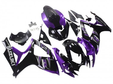 Kits Carenagem Moto Suzuki GSXR 600 / GSXR 750 2006-2007 - Roxo Preto Brilhante
