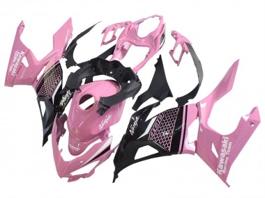 Carenagens Moto Kawasaki Ninja 400 2018-2024 - Rosa Preto Fosco Honeycomb