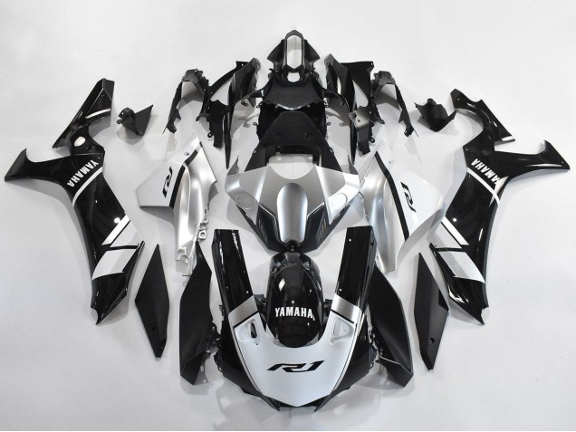 Carenagens Moto Yamaha YZF 1000 R1 2020-2025 - Prata Branco Preto Brilhante