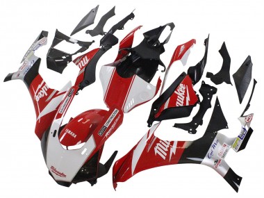 Carenagens Moto Yamaha YZF 1000 R1 2020-2025 - Branco Vermelho Preto Milwaukee