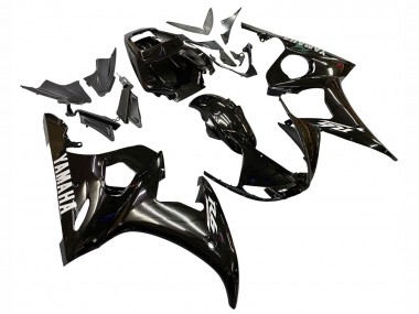 Carenagens Moto Yamaha YZF R6S 2006-2009 - Preto Brilhante Branco Decalques