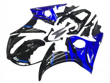 Carenagens Moto Yamaha YZF R6S 2006-2009 - Azul Preto Brilhante