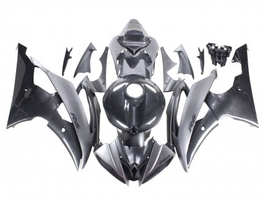 Carenagens Moto Yamaha YZF 600 R6 2008-2016 - Cinzento Preto Fibra de Carbono Estilo
