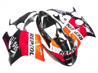 Kit Carenagens Moto Honda CBR1100XX Blackbird 1996-2007 - Laranja Branco Vermelho Preto Brilhante Repsol