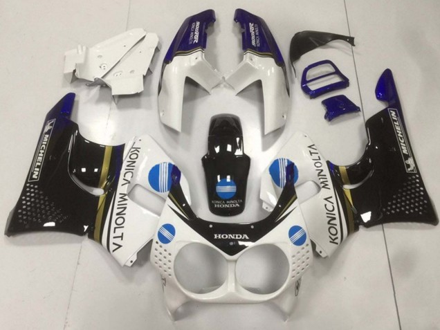 Carenagens Moto Honda CBR900RR 893 1992-1993 - Branco Azul Preto Brilhante Konica Minolta