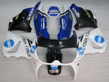 Carenagens Moto Honda CBR900RR 893 1994-1995 - Branco Azul Preto Brilhante Konica Minolta