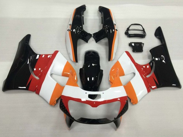 Carenagens Moto Honda CBR900RR 893 1994-1995 - Laranja Branco Vermelho Preto Brilhante