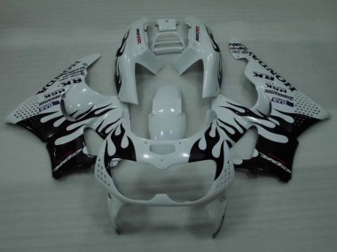 Carenagens Moto Honda CBR900RR 893 1994-1995 - Branco Preto Brilhante Chama