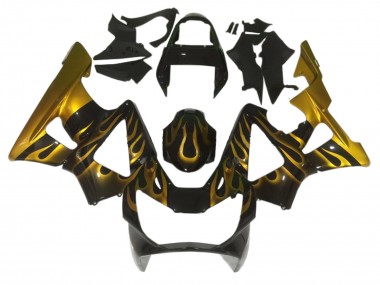 Carenagens Moto Honda CBR900RR 929 2000-2001 - Preto Brilhante Ouro Chama