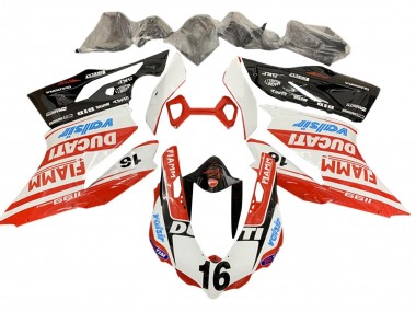 Carenagens Moto Ducati Panigale 1199 2011-2014 - Branco Vermelho Preto Brilhante Valsir Fiamm Ficc 16