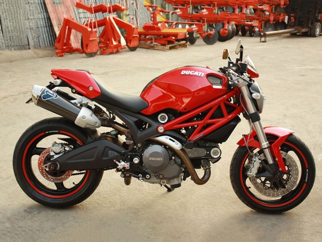 Carenagens Moto Ducati Monster 696 796 1100 1100S 2008-2012 - Vermelho Branco