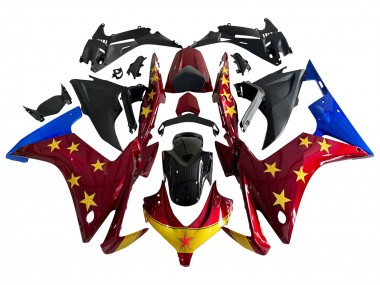 Carenagens Moto Honda CBR500R 2013-2015 - Vermelho Azul Amarelo Estrela