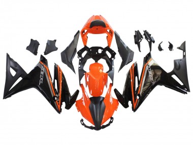Carenagens Moto Honda CBR500R 2016-2018 - Laranja Preto Brilhante Preto Fosco