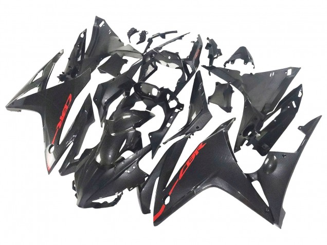 Carenagens Moto Honda CBR500R 2016-2018 - Preto Fibra de Carbono Vermelho