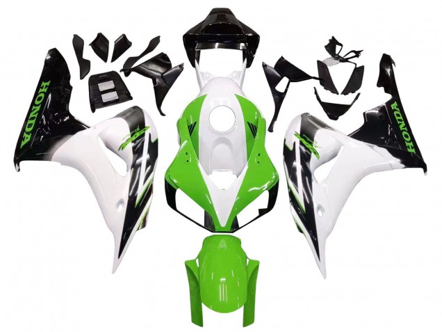 Carenagem Moto Honda CBR1000RR 2006-2007 - Branco Verde Preto Brilhante