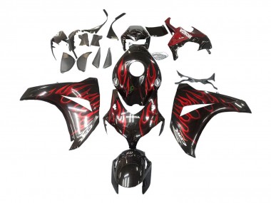 Carenagem Moto Honda CBR1000RR 2008-2011 - Preto Brilhante Vermelho Chama