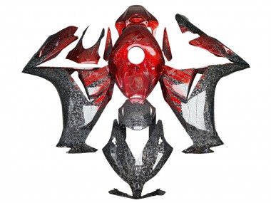 Carenagens Moto Honda CBR1000RR 2012-2016 - Vermelho Preto Forjado Fibra de Carbono