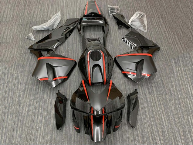 Carenagens Moto Honda CBR600RR 2003-2004 - Preto Brilhante Vermelho Listra