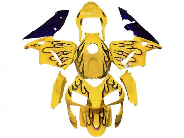 Carenagens Moto Honda CBR600RR 2003-2004 - Amarelo Preto Chama