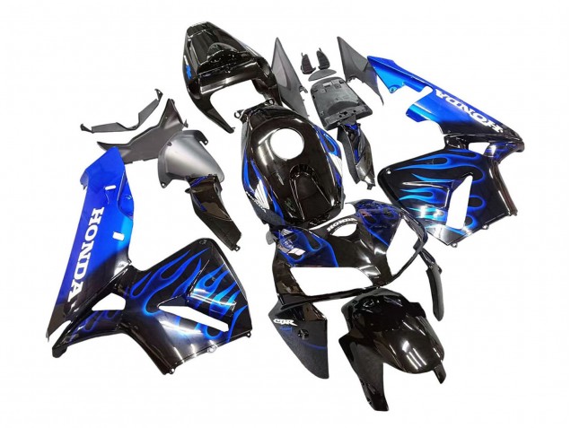 Carenagem Moto Honda CBR600RR 2005-2006 - Preto Brilhante Azul Chama