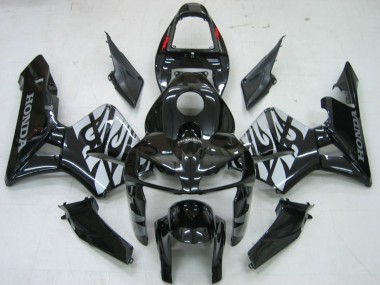 Carenagens Moto Honda CBR600RR 2005-2006 - Preto Brilhante Cinzento Chama