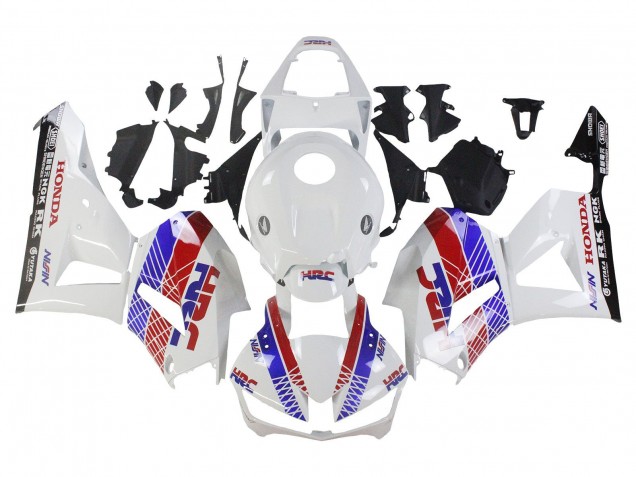 Carenagem Moto Honda CBR600RR 2013-2023 - Branco Vermelho Azul HRC