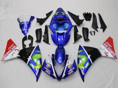 Carenagens Moto Yamaha YZF R1 2012-2014 - Azul Branco Vermelho Preto Brilhante Verde ENEOS Yamalube