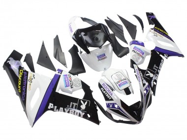 Carenagens Moto Kawasaki ZX6R 2005-2006 - Branco Roxo Preto Rizoma Playboy DENSO