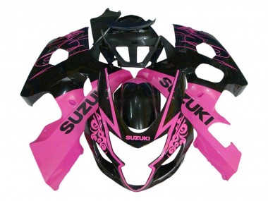 Carenagem Moto Suzuki GSXR 600 / GSXR 750 2004-2005 - Rosa Preto Brilhante