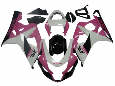 Carenagens Moto Suzuki GSXR 600 / GSXR 750 2004-2005 - Branco Rosa Preto