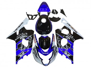 Carenagem Moto Suzuki GSXR 600 / GSXR 750 2004-2005 - Branco Azul Preto Corona Motul