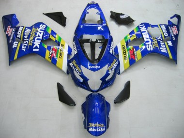 Carenagens Moto Suzuki GSXR 600 / GSXR 750 2004-2005 - Azul Branco Amarelo Verde Telefonica Motul MoviStar