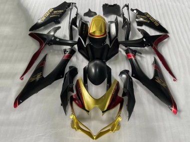 Carenagens Moto Suzuki GSXR 600 / GSXR 750 2006-2007 - Ouro Preto Fosco Vermelho