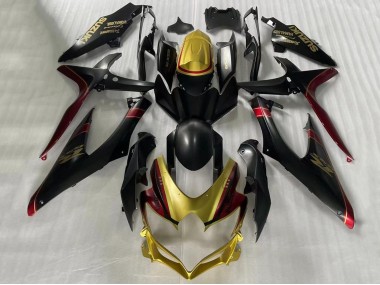 Carenagens Moto Suzuki GSXR 600 / GSXR 750 2006-2007 - Ouro Preto Fosco Vermelho