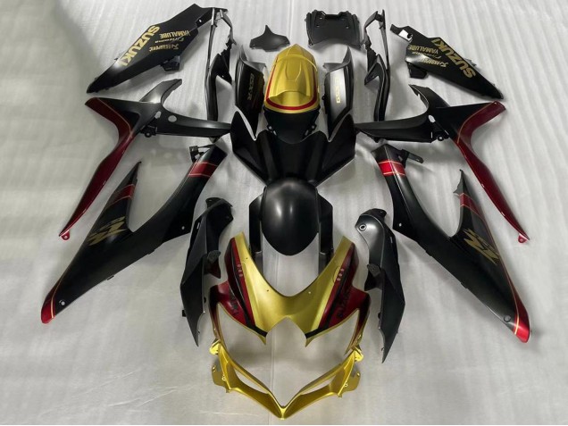Carenagens Moto Suzuki GSXR 600 / GSXR 750 2006-2007 - Ouro Preto Fosco Vermelho