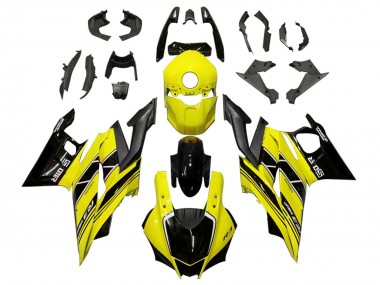 Carenagens Moto Yamaha YZF R3/R25 2019-2021 - Amarelo Preto Fibra de Carbono