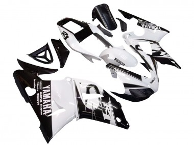 Carenagens Moto Yamaha YZF 1000 R1 1998-1999 - Branco Preto Brilhante