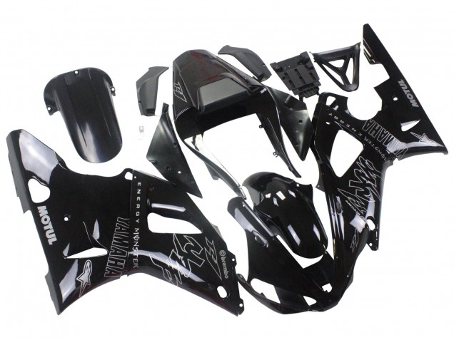 Carenagens Moto Yamaha YZF 1000 R1 2000-2001 - Preto Brilhante Branco Monstro Motul