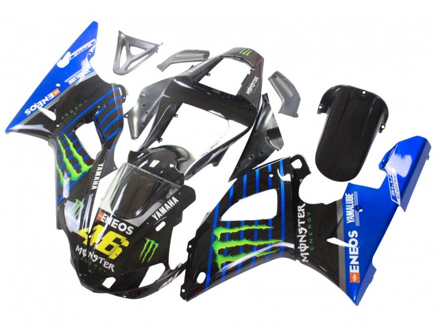 Carenagens Moto Yamaha YZF 1000 R1 2000-2001 - Azul Preto Verde Monstro Yamalube ENEOS 46