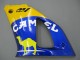 Carenagens Moto Yamaha YZF 1000 R1 2000-2001 - Branco Amarelo Azul Motul Camelo