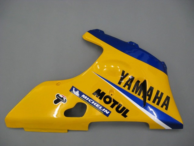 Carenagens Moto Yamaha YZF 1000 R1 2000-2001 - Branco Amarelo Azul Motul Camelo
