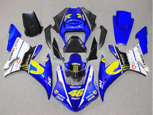 Carenagens Moto Yamaha YZF 1000 R1 2002-2003 - Azul Branco Preto Amarelo Monstro 46