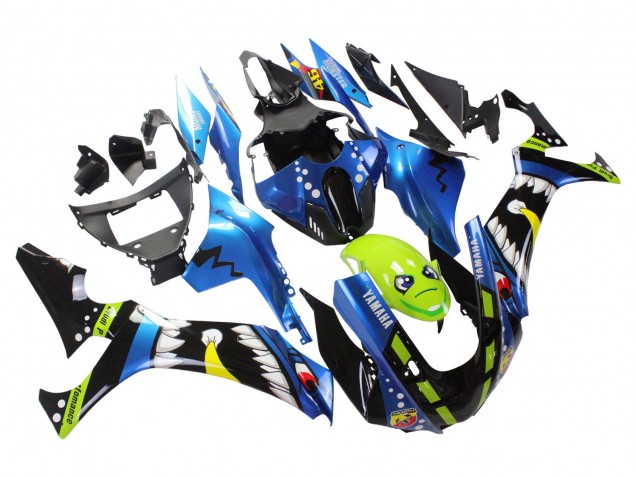 Carenagens Moto Yamaha YZF 1000 R1 2020-2025 - Azul Verde Preto Tubarão